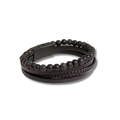 Pulseira Atlas Ônix — pulseira masculina preta com contas e fecho em aço
