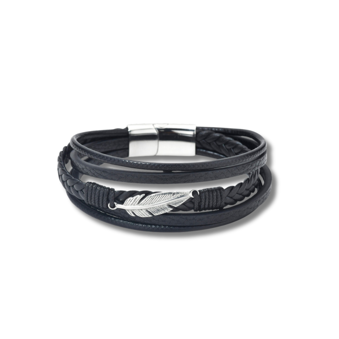 Pulseira Ícaro Ivory — pulseira masculina prata em aço inoxidável