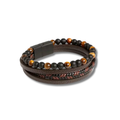 Pulseira Atlas Âmbar — pulseira masculina marrom com contas e fecho em aço