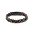 Pulseira Titan Brown — pulseira masculina marrom em couro e aço inoxidável
