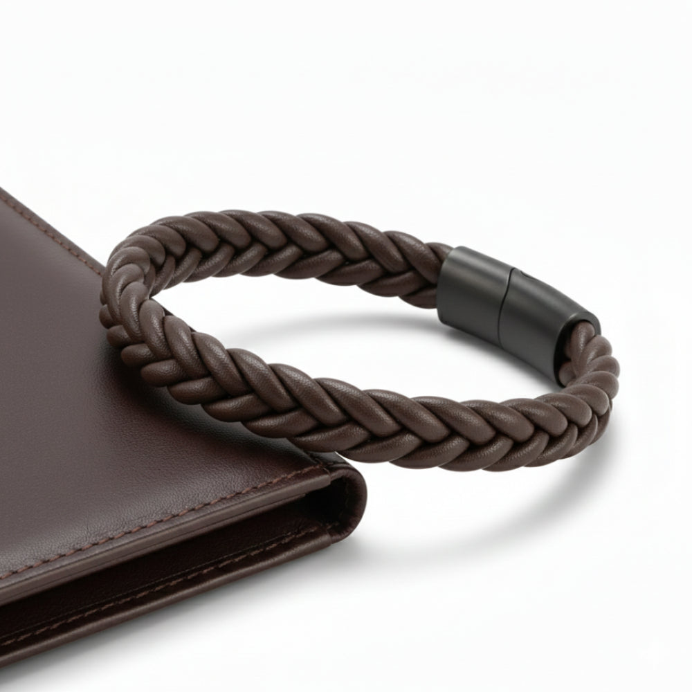 Pulseira Titan Brown — detalhe do fecho