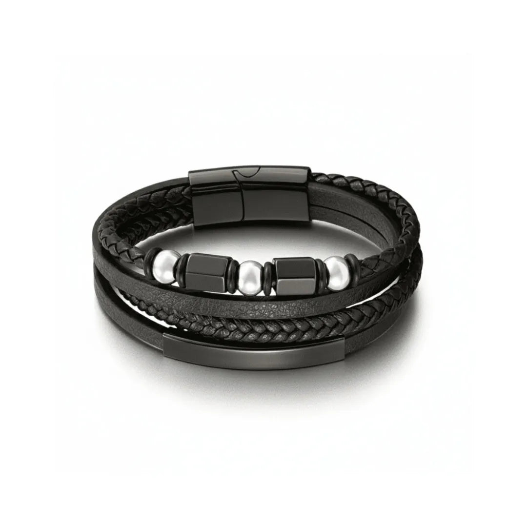 Pulseira Verona Black — pulseira masculina preta minimalista
