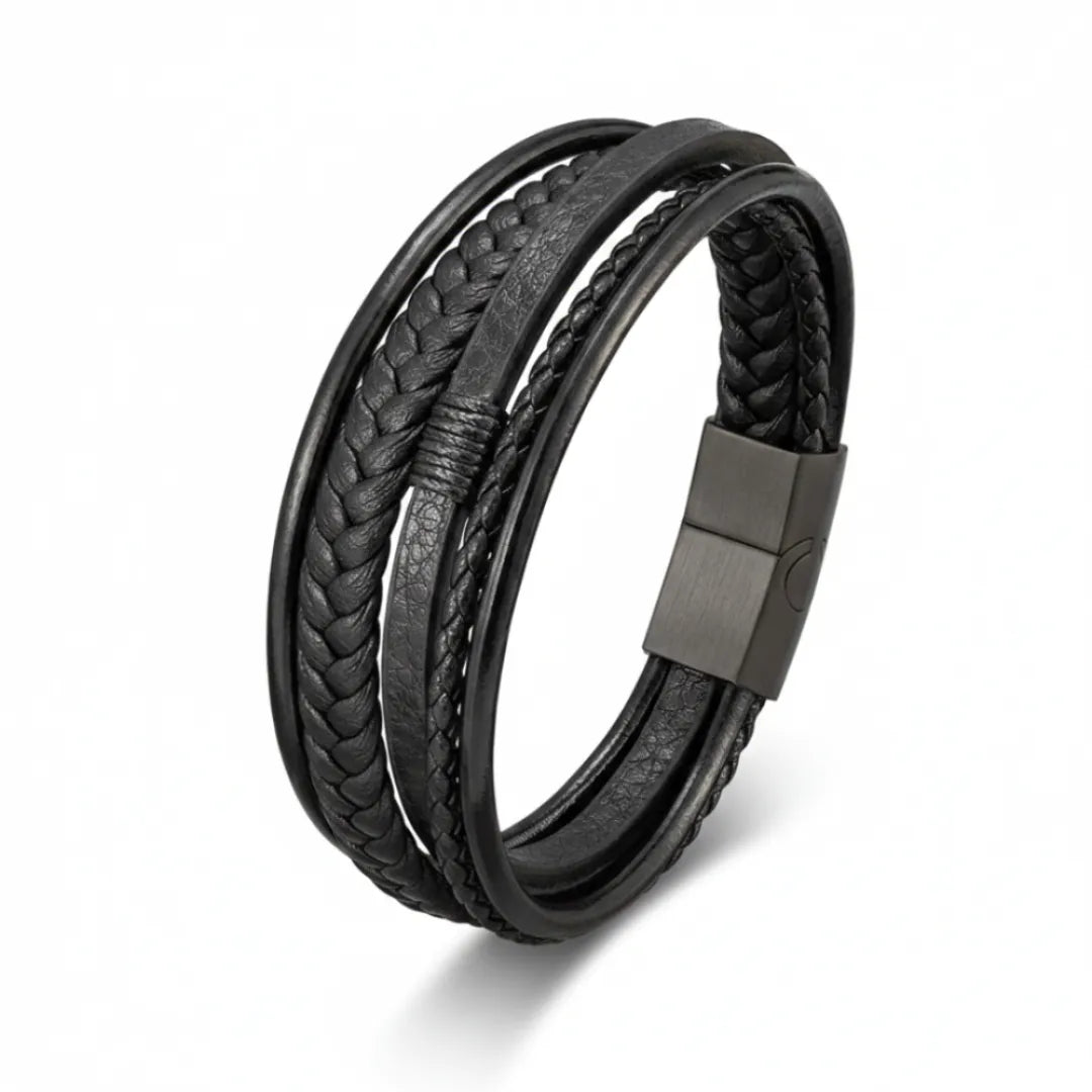 Pulseira Aegis Black — detalhe do fecho e acabamento