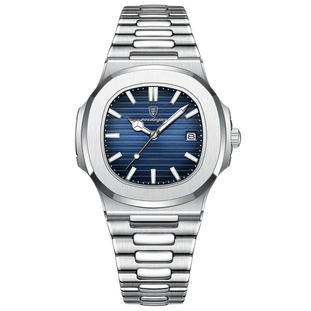 Relógio Nautic Marina — relógio masculino pulseira integrada prata