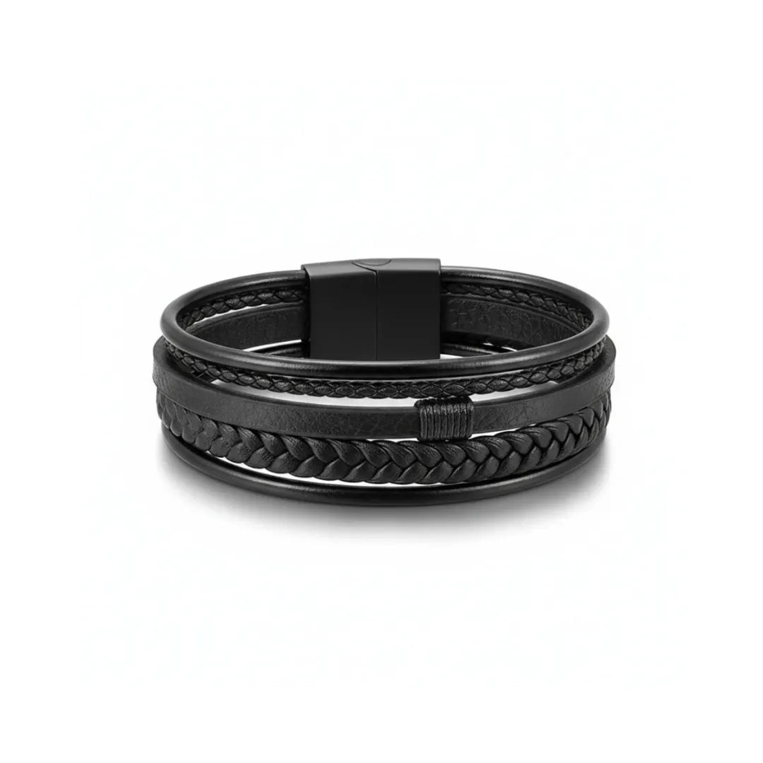 Pulseira Aegis Black — pulseira masculina preta em aço inoxidável