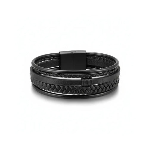 Pulseira Aegis Black — pulseira masculina preta em aço inoxidável