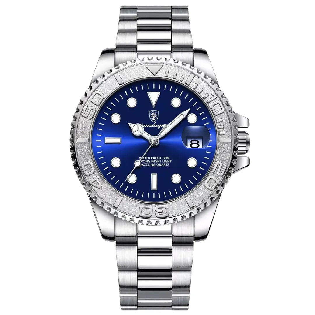 Relógio Explorer Atlantic — relógio masculino prata mostrador azul